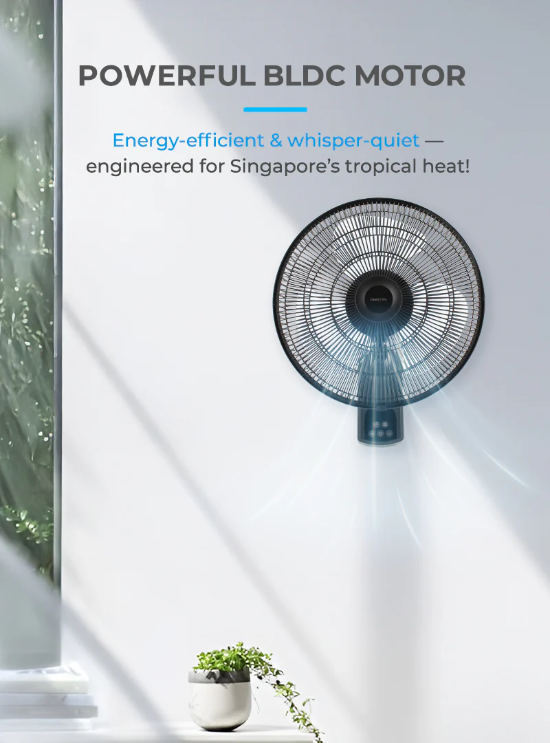 Mistral MWF1697DR Matt Black Gen 1 DC Wall Fan with Remote 16 Inch