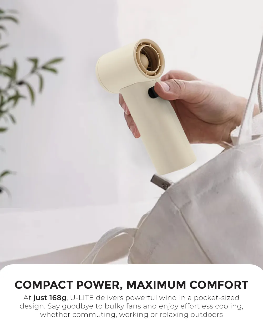 NNIO U-LITE High Speed Portable Handheld Fan 5W | Pocket Size | Easy to carry - 2 Colors Options Available