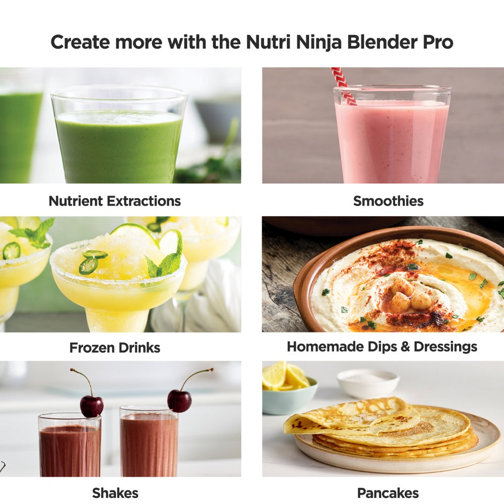 Ninja BN500 Nutri Blender Pro, Auto-iQ & Pro Extractor Blade , 3 On the Go cups, 1000W motor Crush Ice, Smoothie maker
