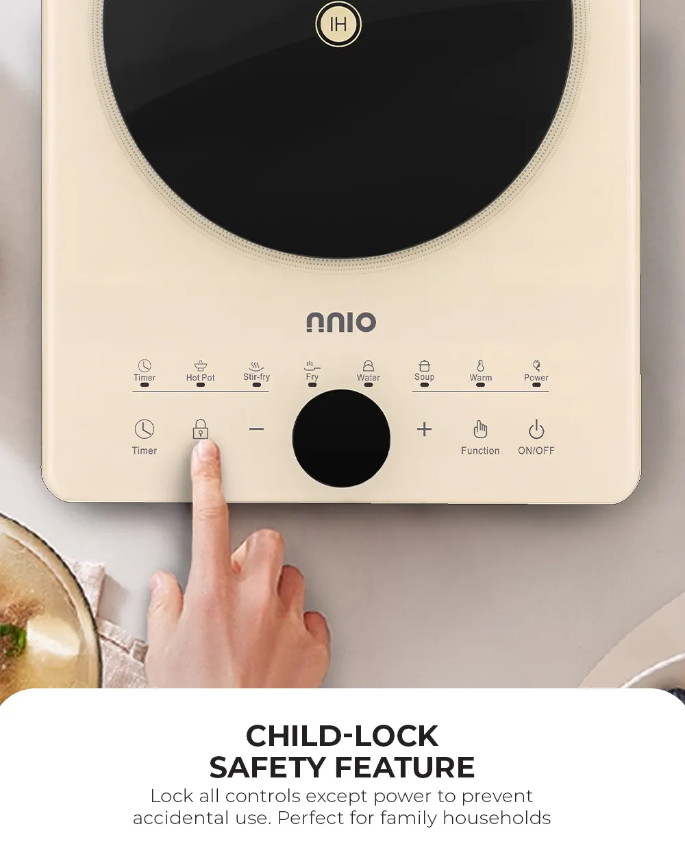NNIO N278IC Induction Cooker with Free Stainless Steel Pot 2000W - 2 Colors Available