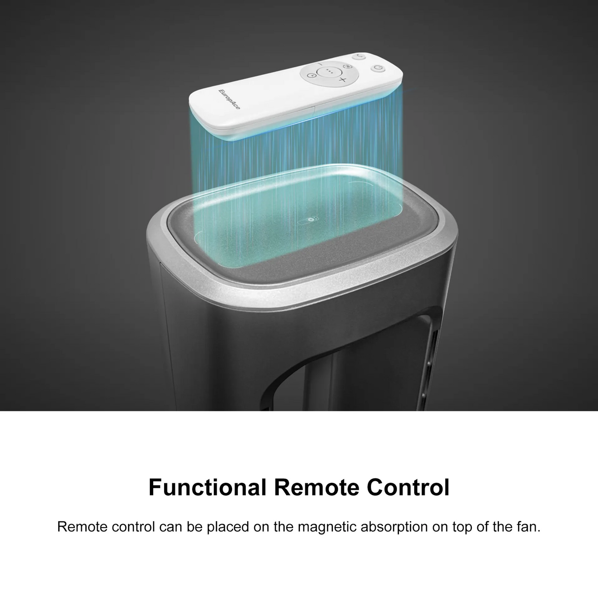 Europace EBFZ10GM Air Purifying Tower Bladess Fan, H13, 10 speed setting, 3 wind modes, 12H Timer, Remote Control, DC Motor, Real Time Air Quality Indicator