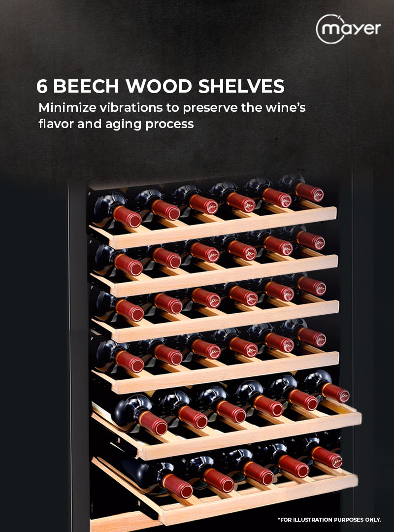 Mayer MMWC48MAG Wine Chiller Triple Glass with Anti-UV 48 Bottles
