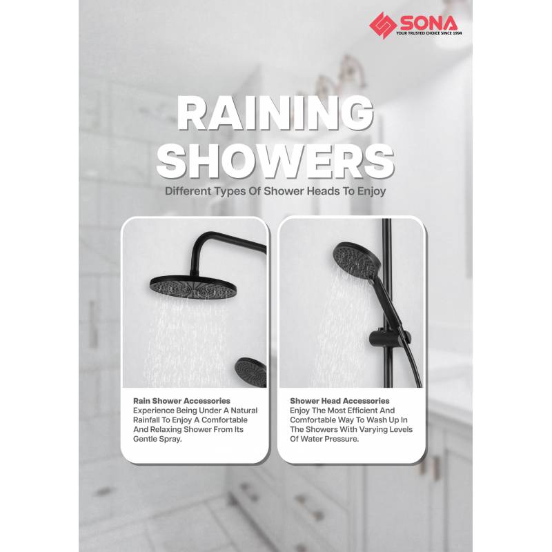 Sona SWH 2920 | SWH2920 Rain Shower Instantaneous Water Heater (w/ DC Pump & ELCB) - 3300W