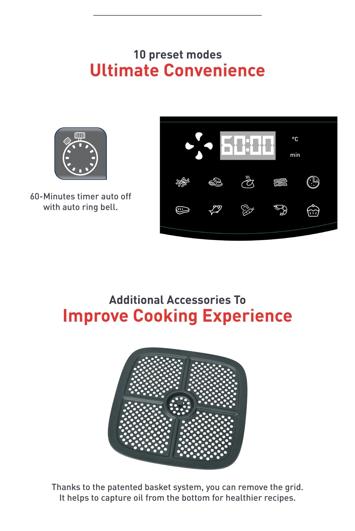 Tefal EY2458 Easy Fry Max Digital Air Fryer 5L - 10 programs, non-stick dishwasher safe basket, 70% Energy Saving