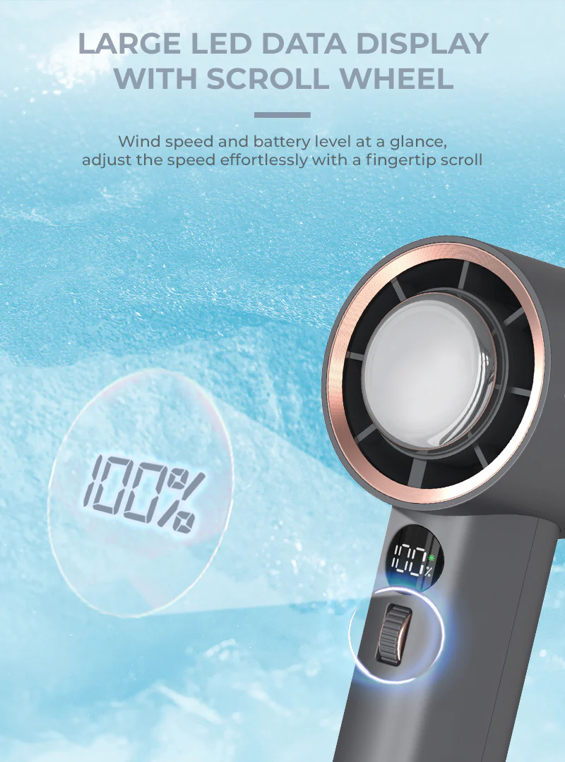 Mistral MRF208 AirZee Pro - High Speed Turbo USB Fan with Cooling Conductor Black Grey