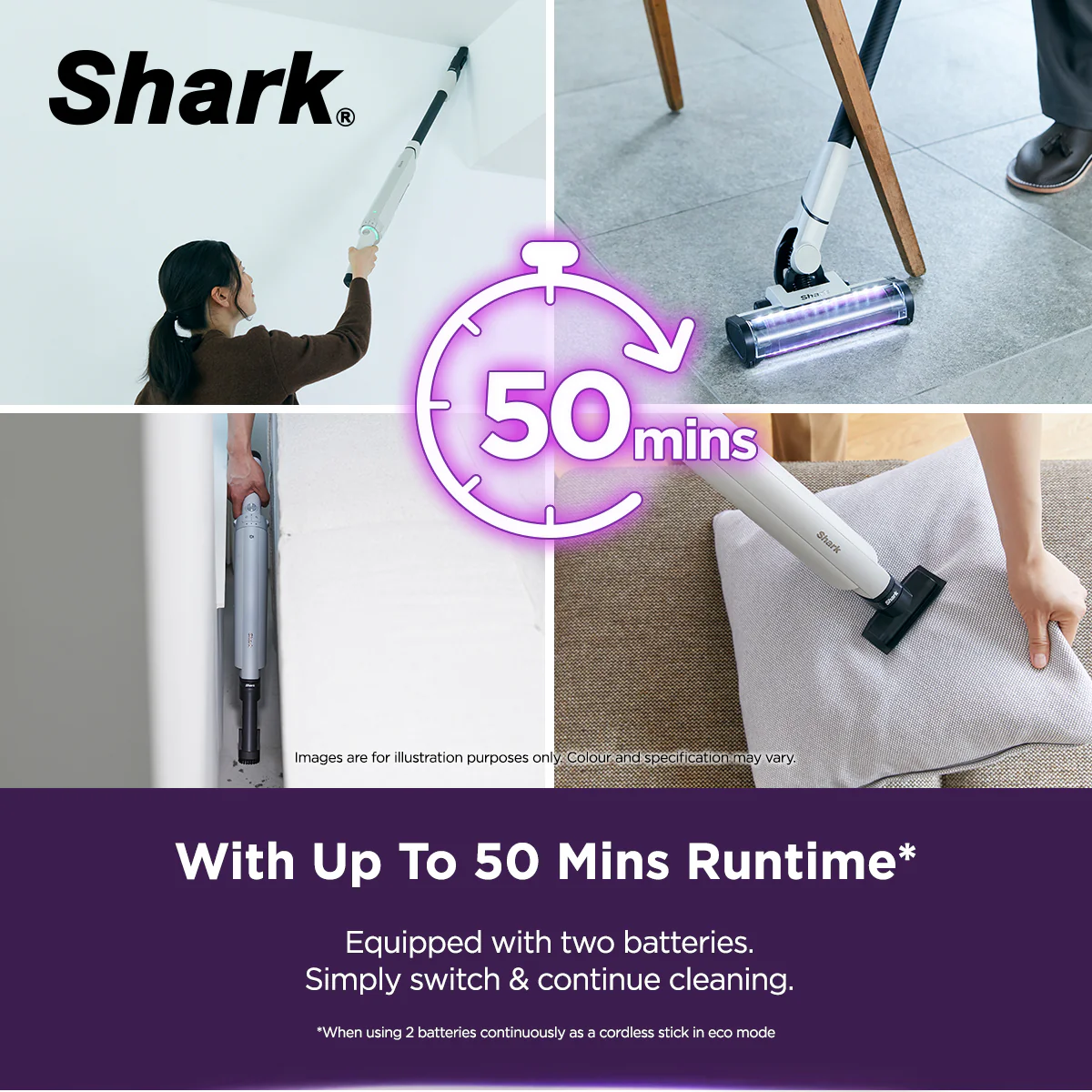 Shark LC200SMIV | LC200 EvoPower System NEO Cordless Stick Vacuum 1.5kg Ideal For Pets