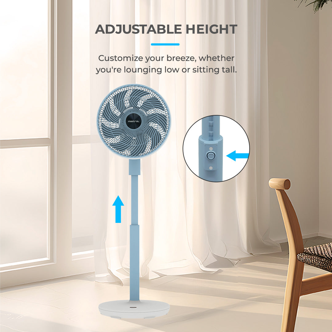 Mistral MHV9812DRW DC High Velocity Stand Fan with WIFI & Remote 12 Inch