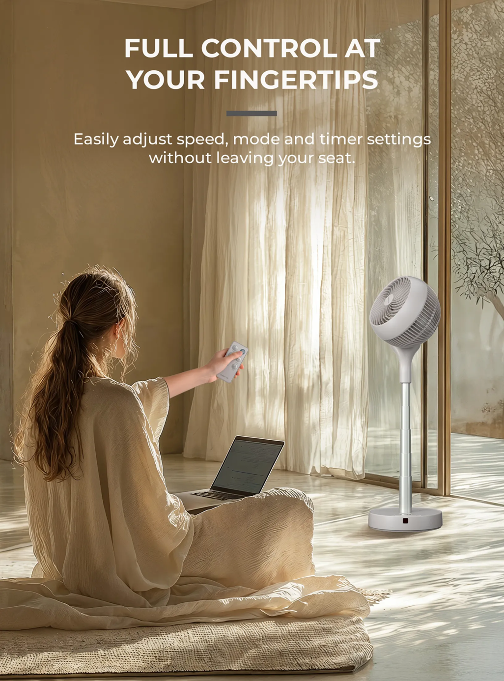 Mistral MHV619DRC DC High Velocity Desk Fan with Remote 6 Inch