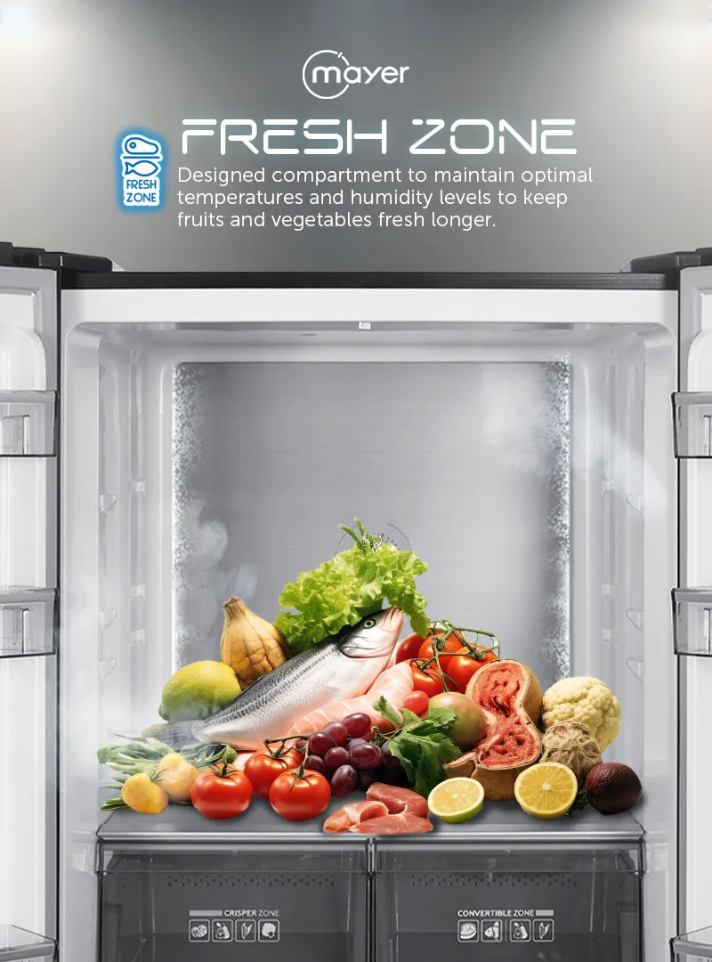 Mayer MMFF480BI Multi-Door Refrigerator 466L