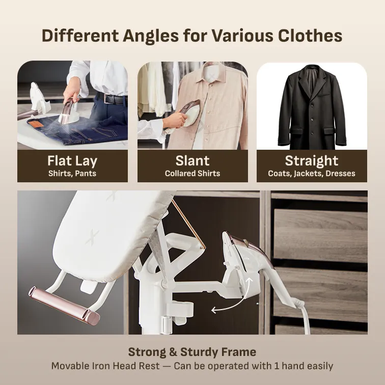 Tefal QT1811 IXEO Vision All-in-One Steaming Ironing Solution Garment Steamer - 5 Angle Tilt Board, No Burns