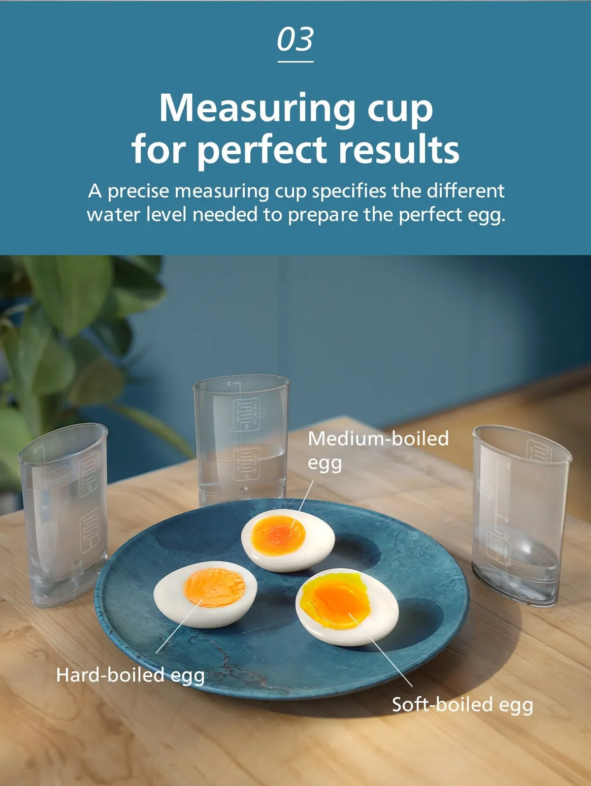 Philips HD9137/91 Electric Egg Cooker 3000 Series , 400W, Poached, Soft, Medium, Hard Boil, 6 Eggs Capacity, Egg Piercer Accessories