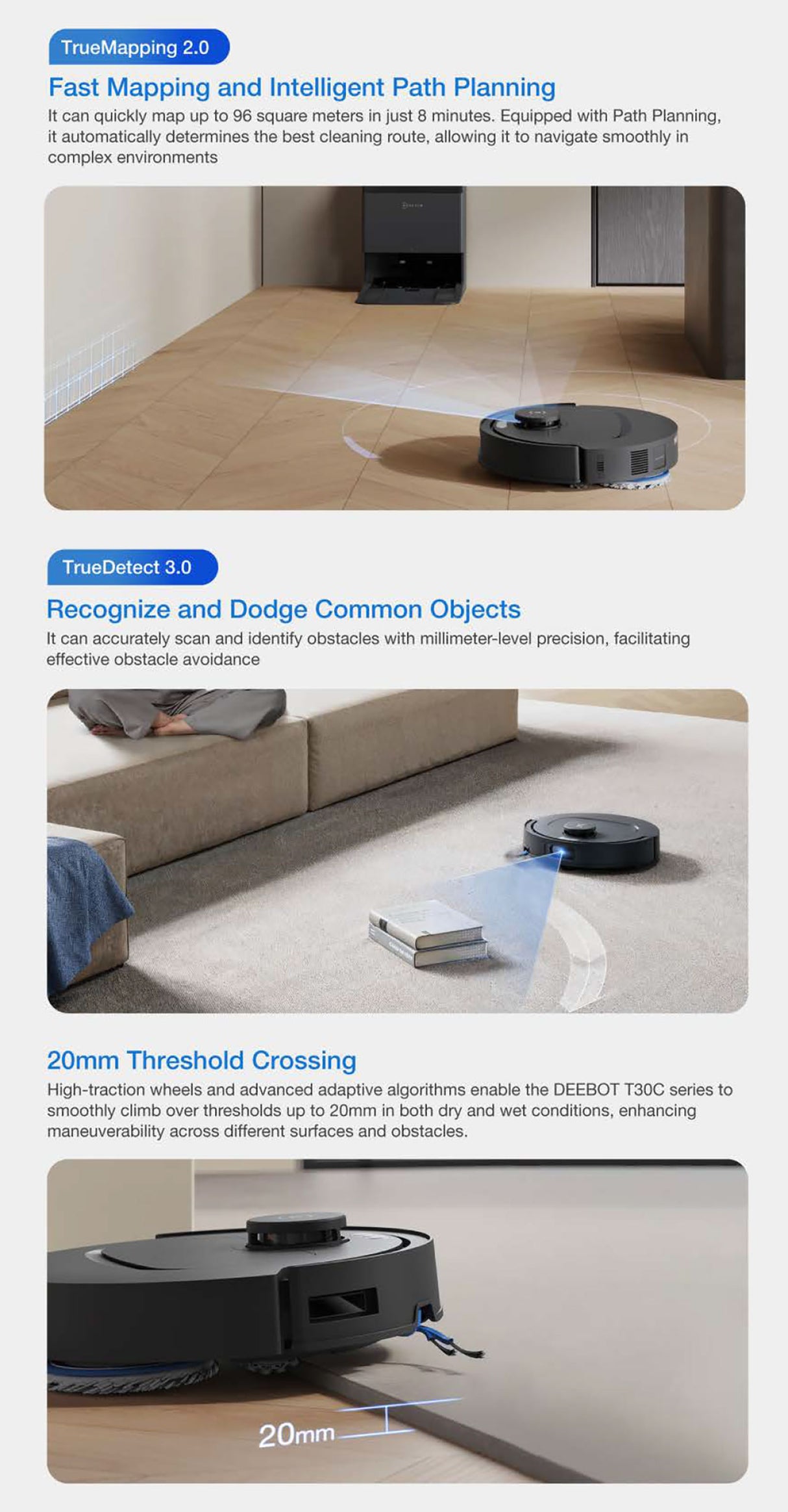 FREE 1 x Cleaning Solution + 1 x Antibacterial Buddy Kit - ECOVACS T30C MAX DLX71 Omni Robotic Vacuum Cleaner - 2 colors are available