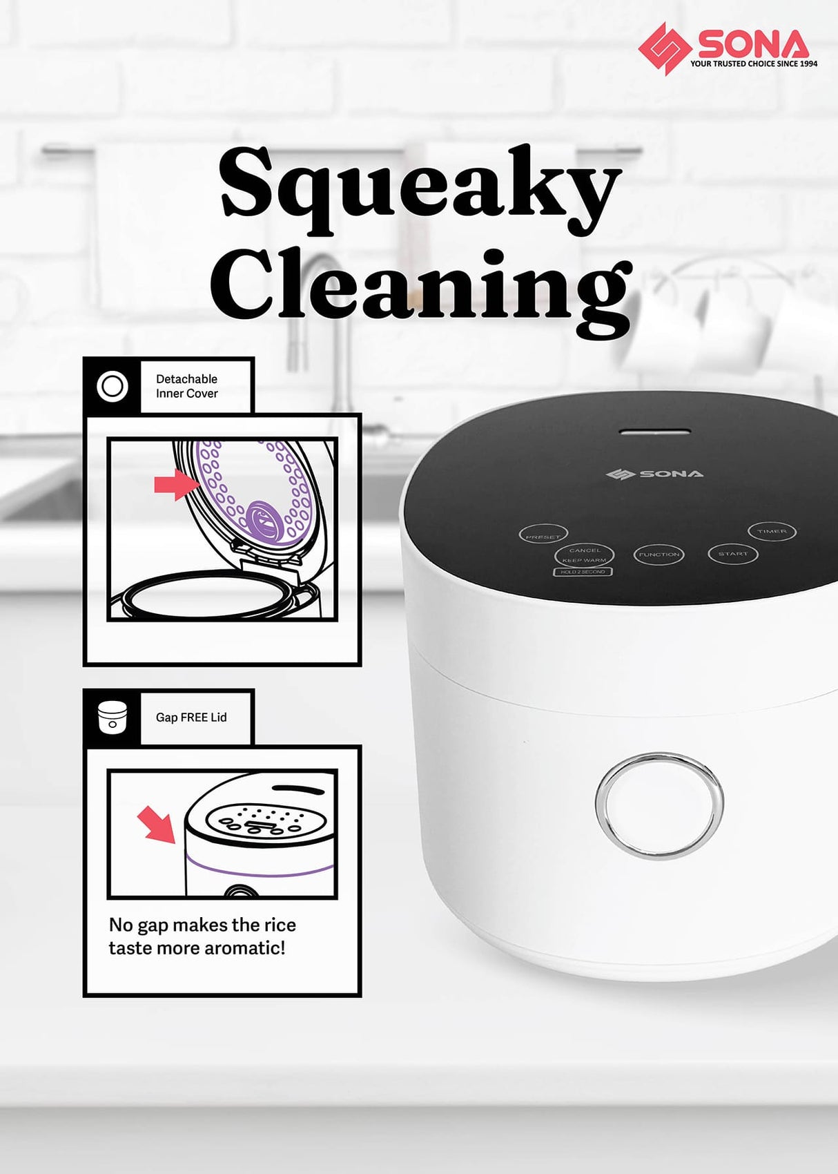 Sona SRC 2626 | SRC2626 Digital Rice Cooker 1.2L