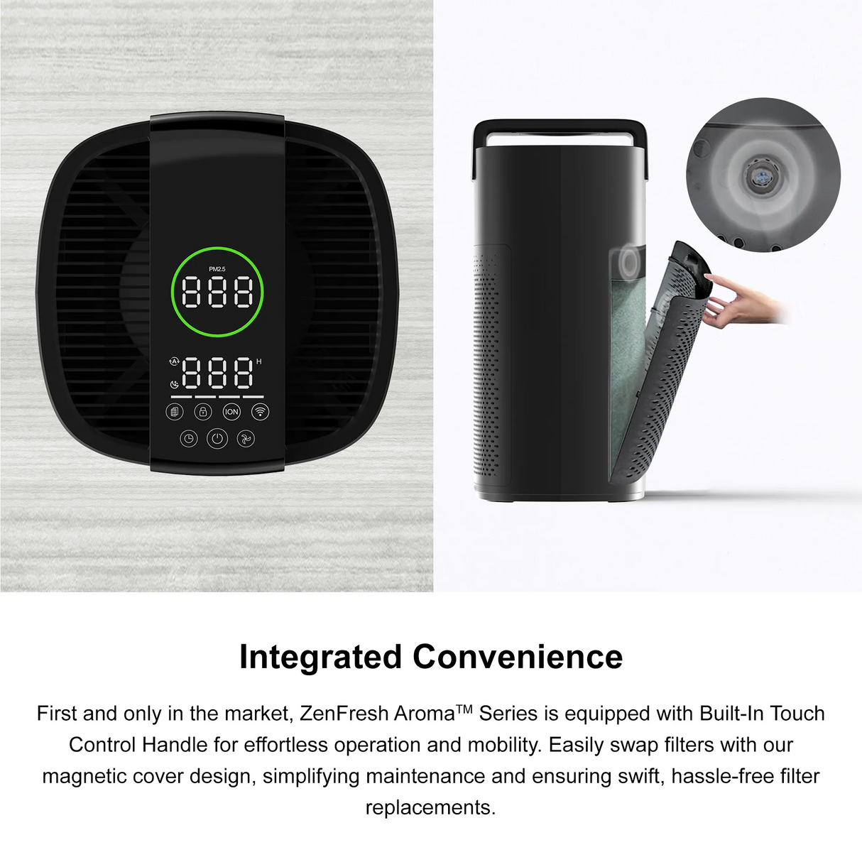 Europace EPU6550DMG Air Purifier ZenFresh Aroma Series (105sqm, CADR 550), Metallic Grey, Ioniser, Smart WiFi