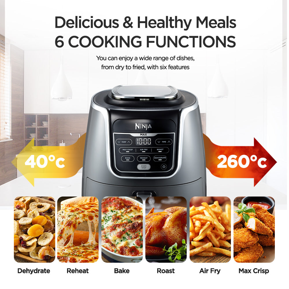 Ninja AF160 Air Fryer Max 5.2L, Digital Airfryer, Cooks, Crisps, Roasts, Bakes, Reheats and Dehydrates