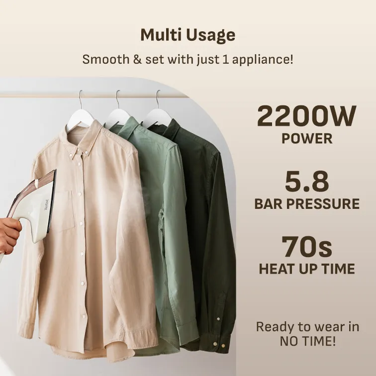 Tefal QT1811 IXEO Vision All-in-One Steaming Ironing Solution Garment Steamer - 5 Angle Tilt Board, No Burns