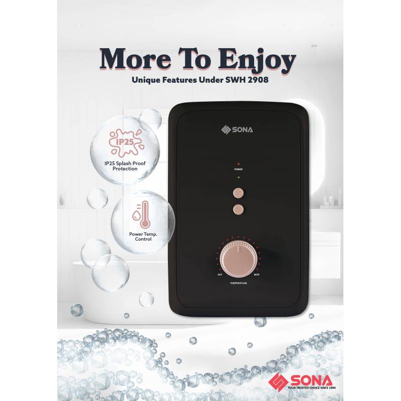 Sona SWH 2908 | SWH2908 Instantaneous Water Heater 3300W