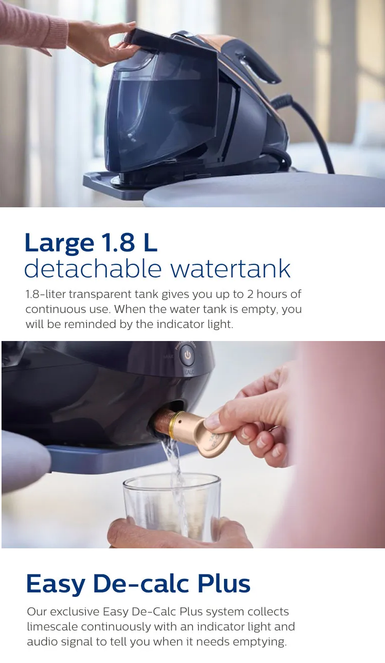 FREE Ironing Board + Philips PSG9050/26 | PSG9050 Steam Generator Iron (Perfectcare) 9000 Series 1.8L - Fabric Sensing Tech, No burns guaranteed