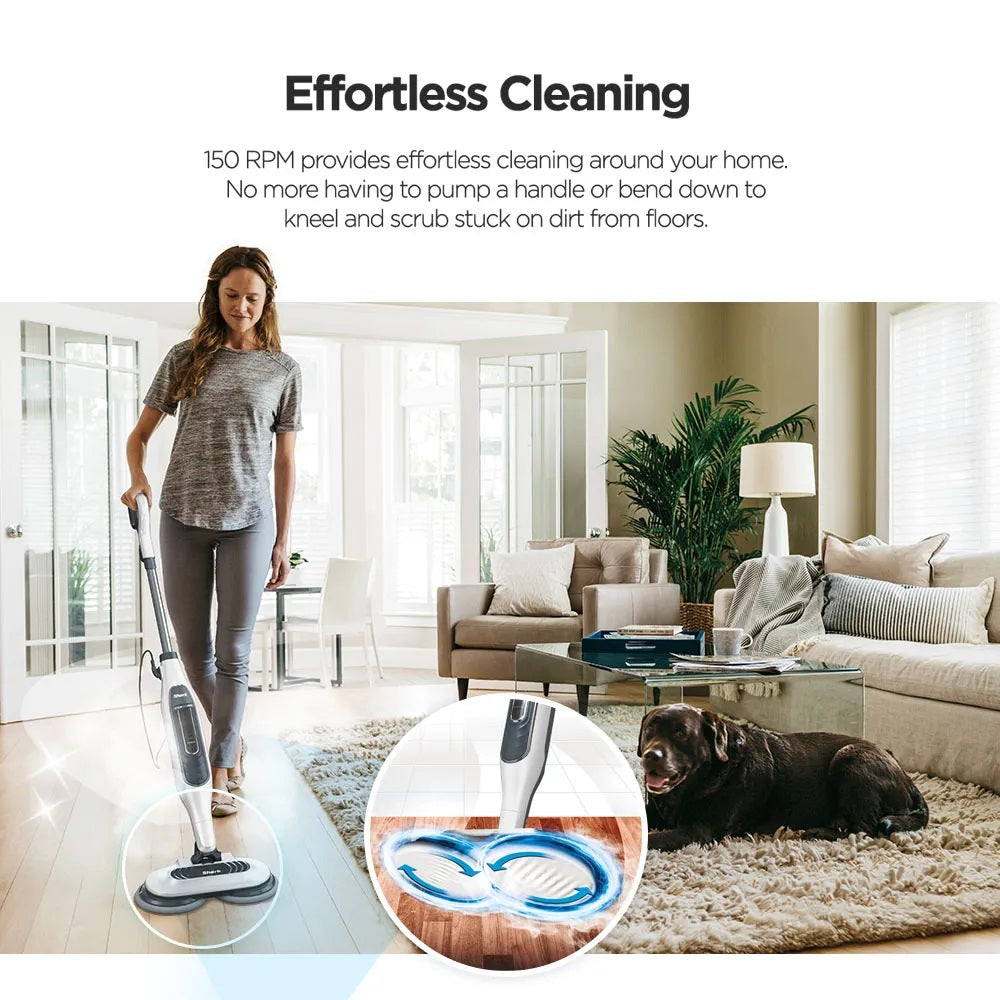 Shark S7001 Steam & Scrub Mop, Clean & Sanitize Floor at the same time, 4 Machine Washable Scrubbing Pads, Lightweight