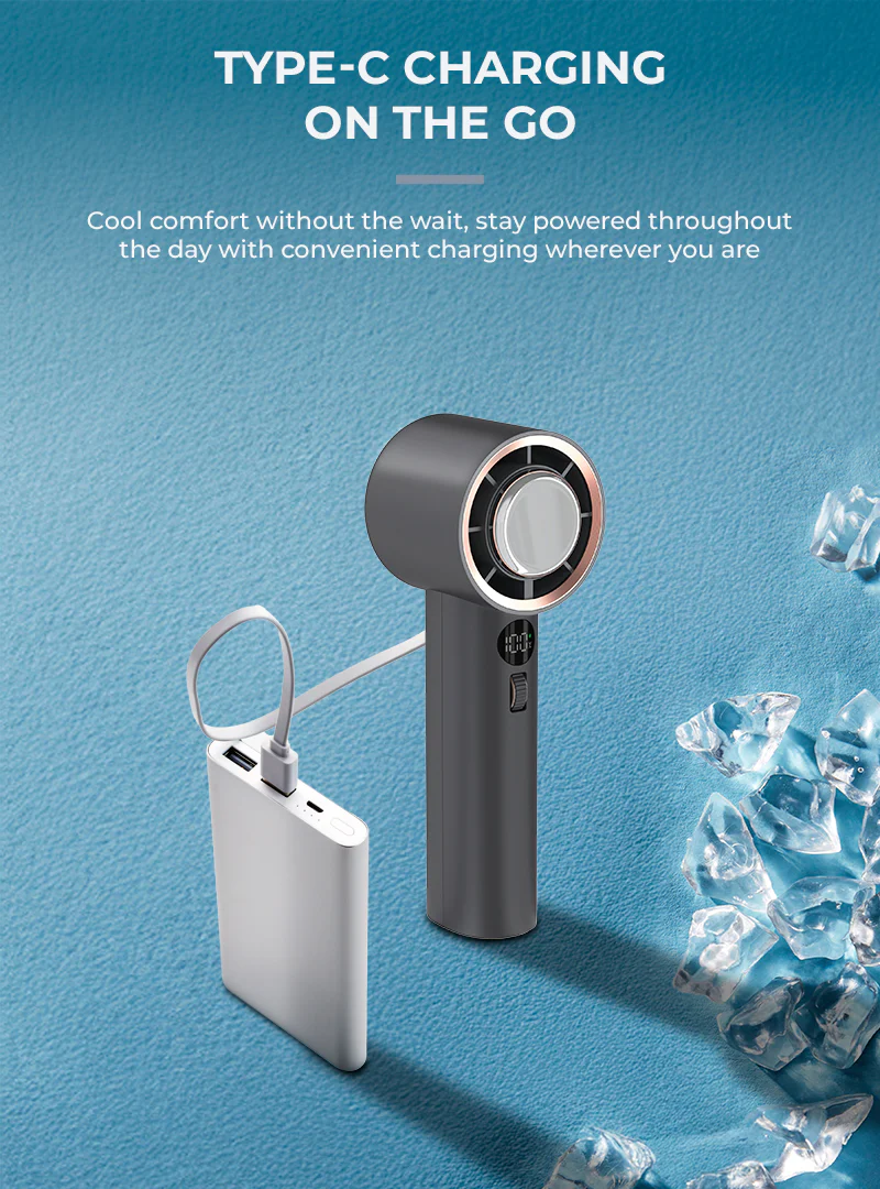 Mistral MRF208 AirZee Pro - High Speed Turbo USB Fan with Cooling Conductor Black Grey