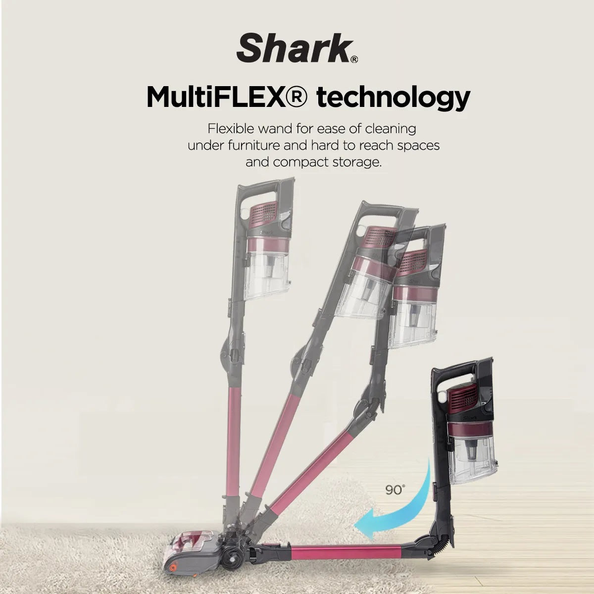 Shark IZ202 Cordless Stick Vacuum Cleaner with Anti Hair Wrap, Up To 40 mins run-time, Self cleaning brush, LED lights