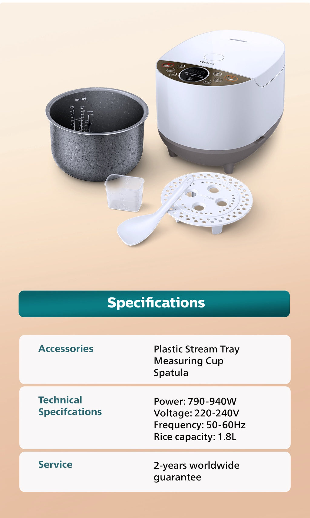 Philips HD4515/67 Digital Rice Cooker 1.8L