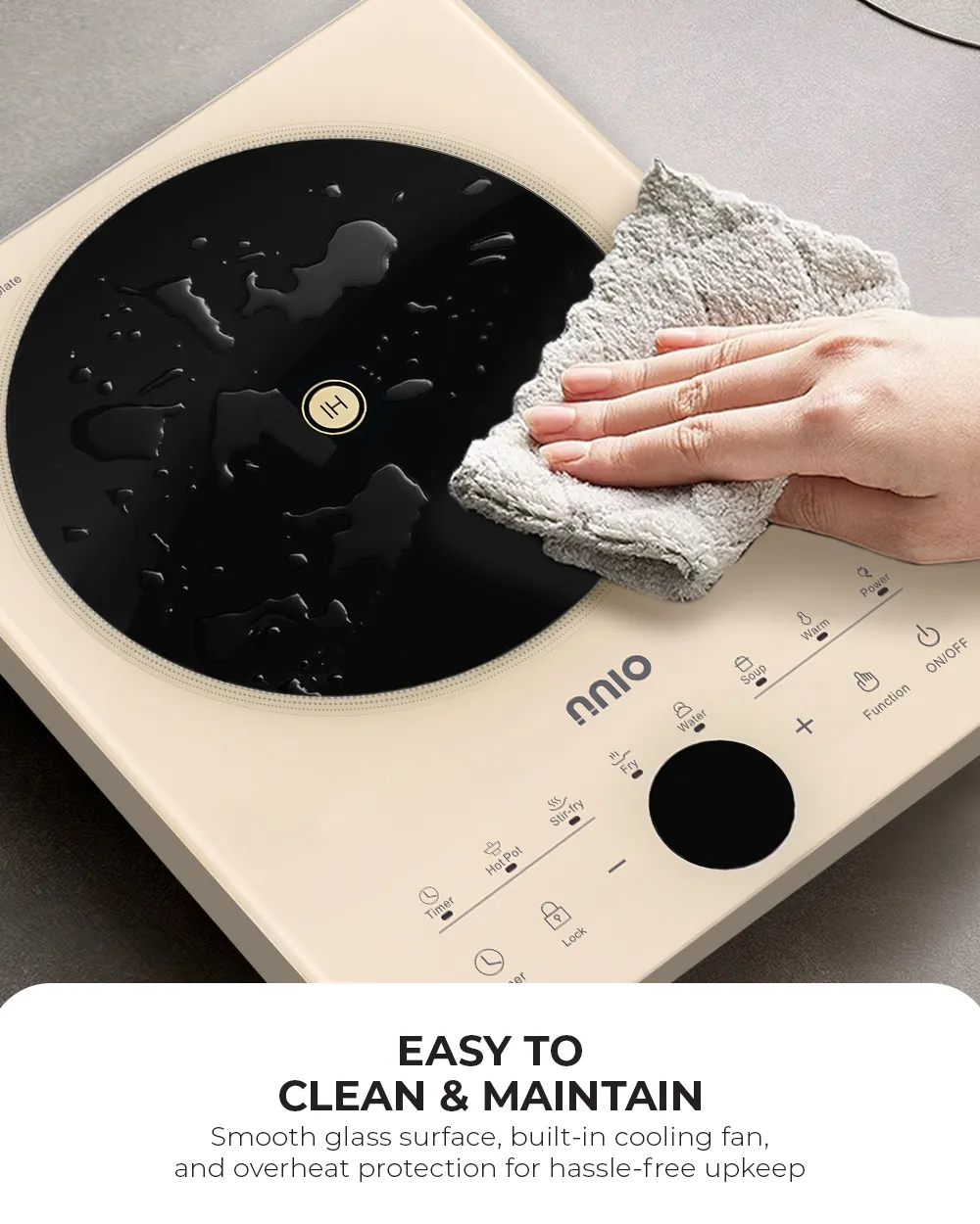 NNIO N278IC Induction Cooker with Free Stainless Steel Pot 2000W - 2 Colors Available