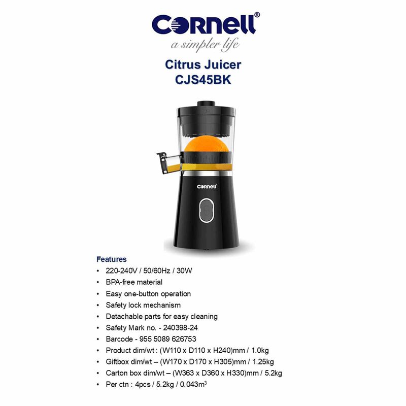 Cornell CJS45BK Citrus Juicer
