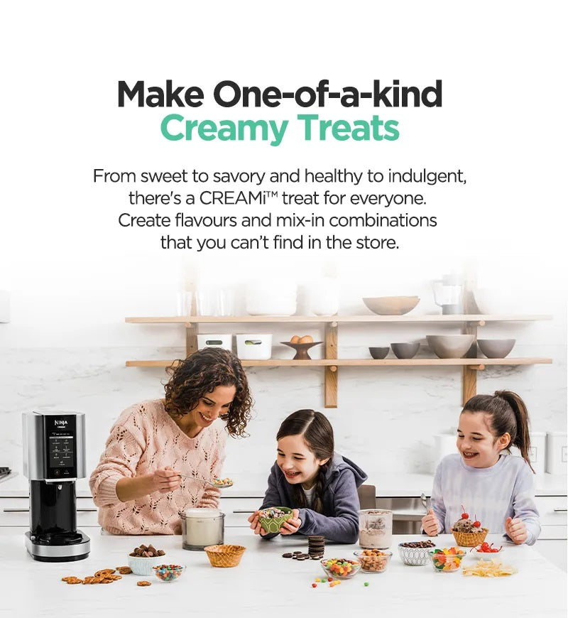 Ninja NC300 CREAMi Ice Cream & Dessert Maker, 3 Tubs, 7 Programs: Gelato, Sorbet, Smoothie Bowl, Milkshakes & more