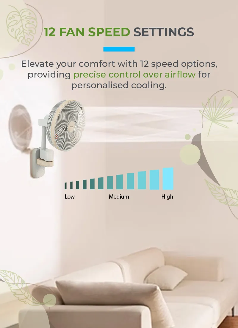Mistral MWF1212DRW-G DC High Velocity Wall Fan with WIFI & Remote 12 Inch