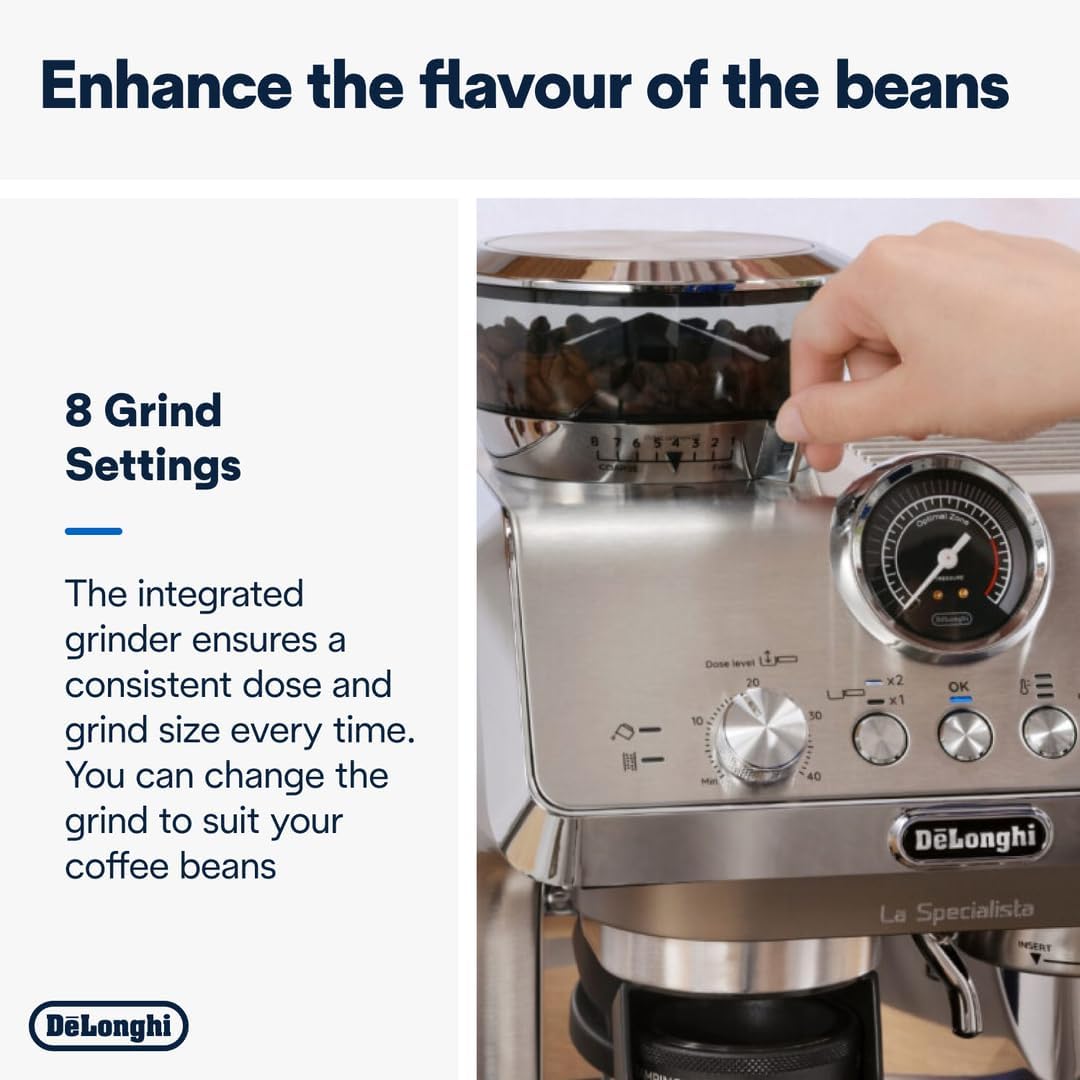 FREE Coffee Glasses Worth $59.80 - Delonghi EC9255.M La Specialista Arte Evo - Pump Espresso Coffee Machines