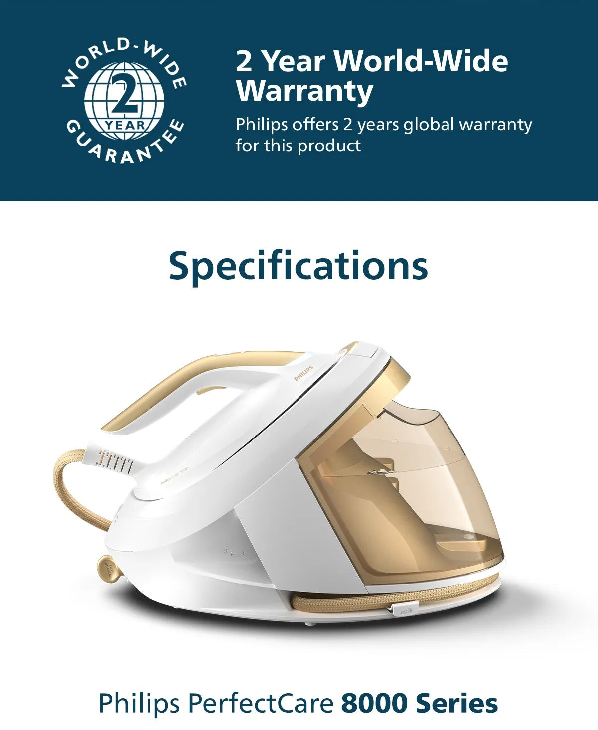 FREE Ironing Board + Philips PSG8040/60 | PSG8040 Steam Generator PerfectCare 8000 Series