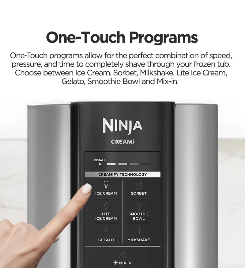 Ninja NC300 CREAMi Ice Cream & Dessert Maker, 3 Tubs, 7 Programs: Gelato, Sorbet, Smoothie Bowl, Milkshakes & more