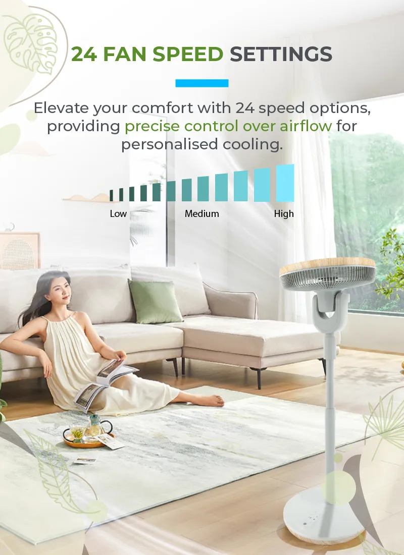 Mistral MHV1424DRW-G DC High Velocity Stand Fan with WIFI & Remote 14 Inch