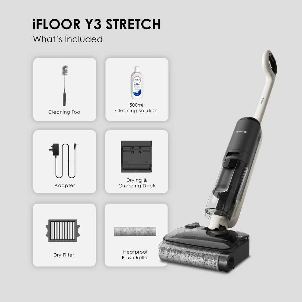 FREE 2 x Cleaning Solution - Tineco iFloor Y3 Stretch Wet & Dry Vacuum Cleaner