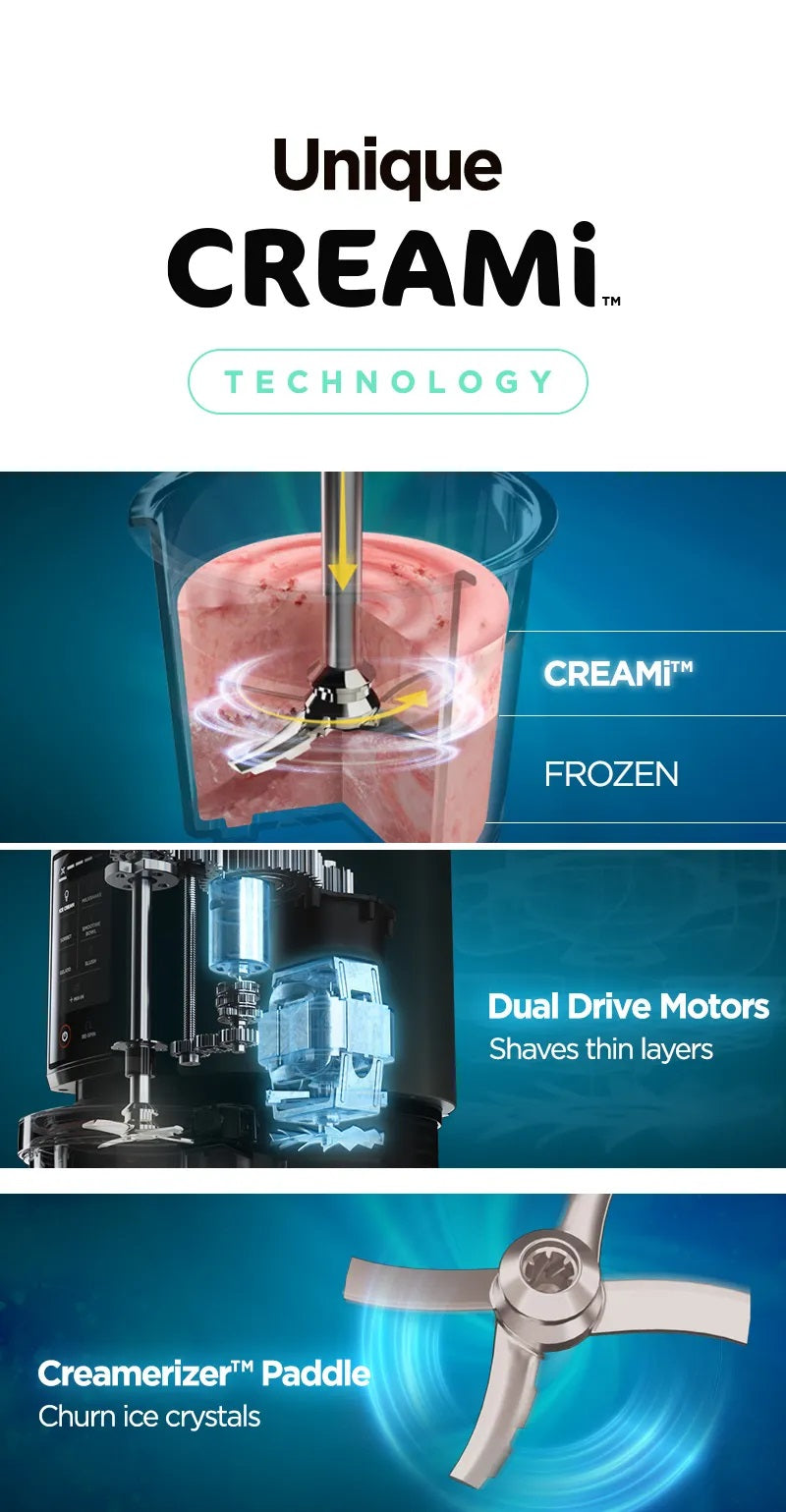 Ninja NC300 CREAMi Ice Cream & Dessert Maker, 3 Tubs, 7 Programs: Gelato, Sorbet, Smoothie Bowl, Milkshakes & more