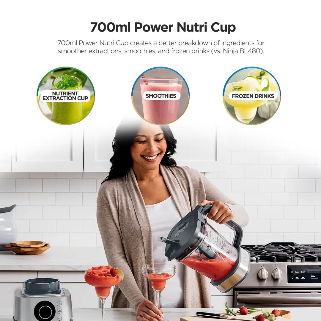 Ninja CB402 Foodi 5 in 1 Power Blender & Food Processor + XL Smoothie Maker & Nutrient Extraction Cup, 1200W motor