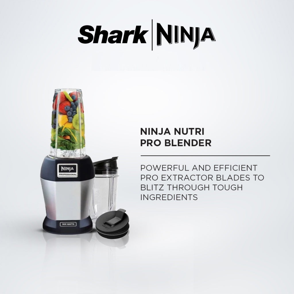 Ninja BL450 Personal Blender,Pro-Extractor Blades,2 On the Go Cups,500ml & 600ml,BPA Free,Recipe Book & powerful 900W