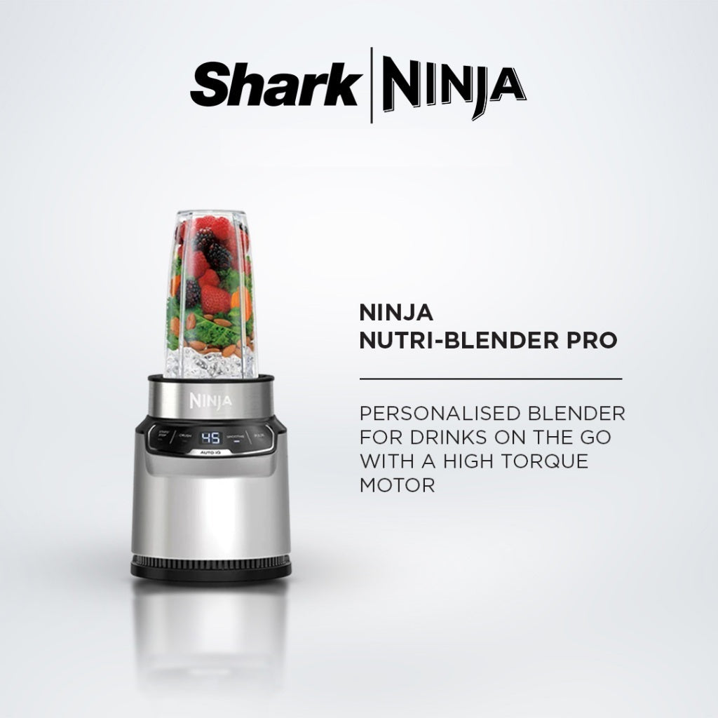 Ninja BN500 Nutri Blender Pro, Auto-iQ & Pro Extractor Blade , 3 On the Go cups, 1000W motor Crush Ice, Smoothie maker
