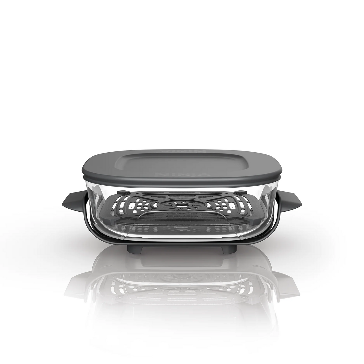 Ninja XSKSFNMEDSM Crispy CleanCrisp Medium Glass Container Crisper plate & Lid 2.3L - Compatible with Ninja Crispi PowerPod FN100 Series