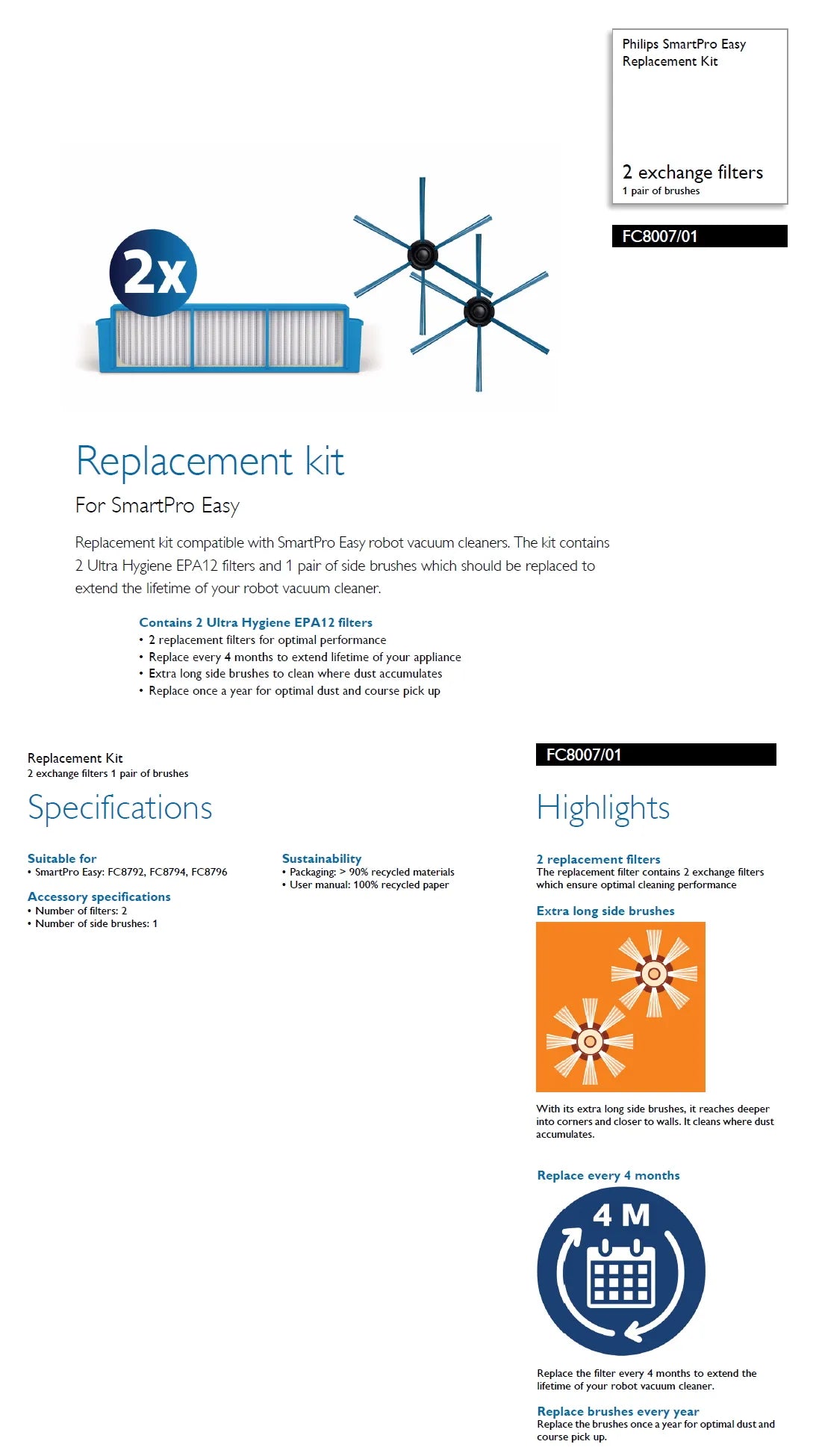 Philips FC8007 SmartPro Easy Replacement kit