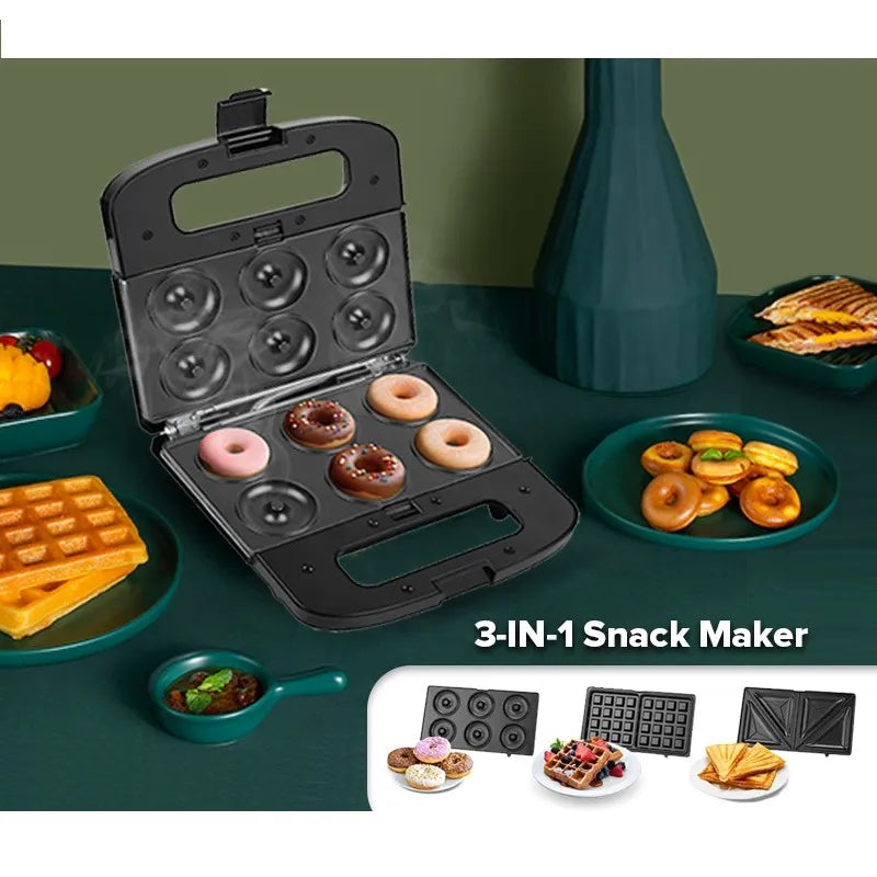 Cornell CSME1105S | CSM-E1105S 3-in-1 Waffle, Donut and Sandwich Maker Non-Stick Coating Plate