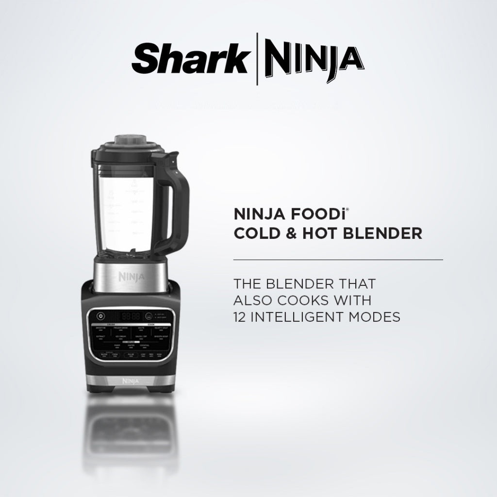 Ninja HB150 Foodi Blender & Soup Maker, 10 Auto-iQ Programs, 1.7L Glass Jug, Hot & Cold Blender, Cleaning Program 1000W
