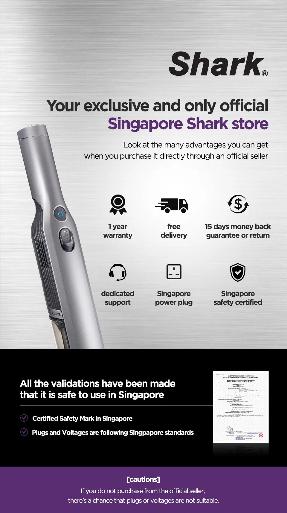 Shark WV203 | WV204 | WV205 | WV206 WANDVAC Cordless Handheld Vacuum, Lightweight, Powerful Suction, Duster/Crevice & Multi-Surface Tools - 4 Color Available