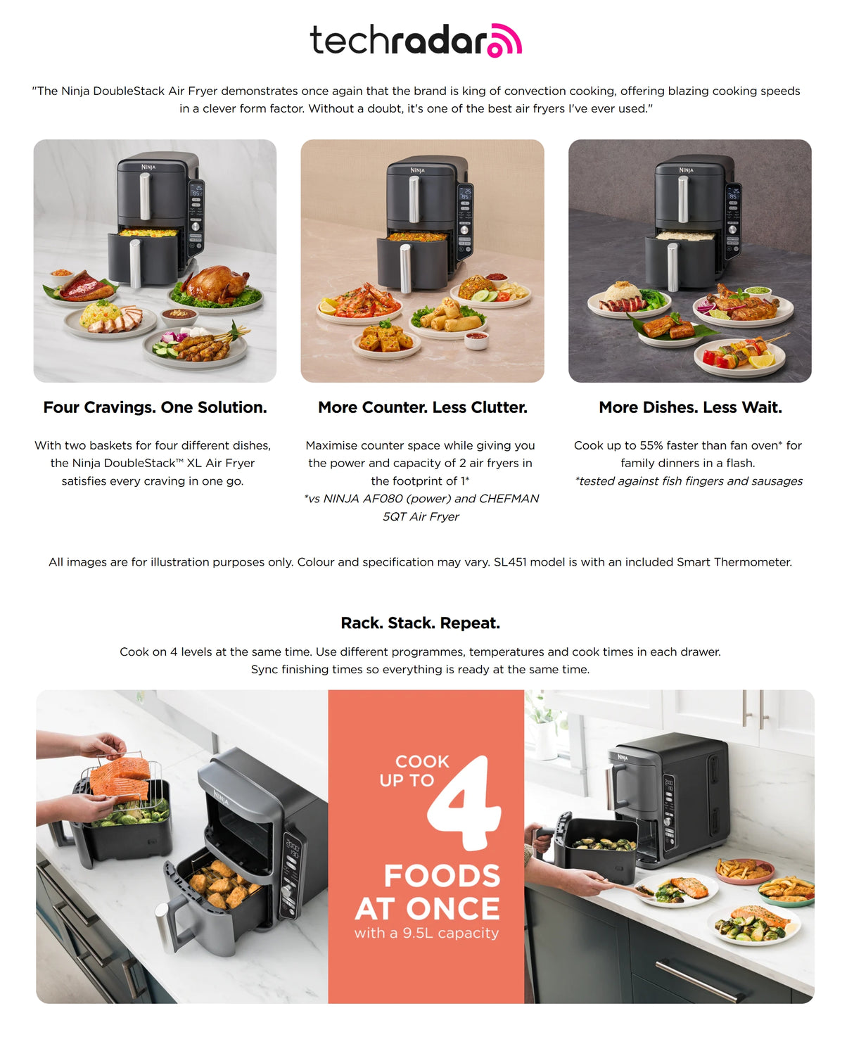 Ninja SL451SM | SL451 Double Stack XL Air Fryer 9.5L