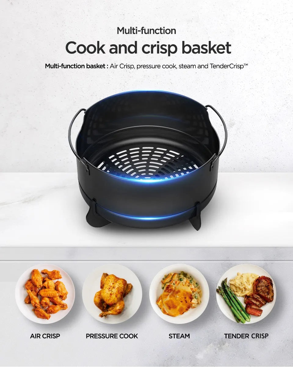 Ninja OP300 Foodi 8 in 1 Multi cooker in one pot, Pressure cooker, Broil, Dehydrate, Slow Cooker, Air Fryer, Grill, Sear/Saute, Steam & More, with 6L Capacity and Recipe Book