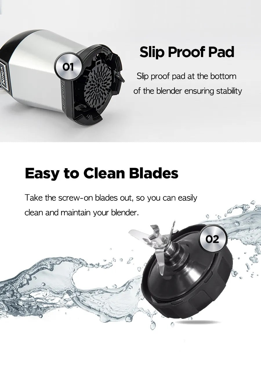 Ninja BL450 Personal Blender,Pro-Extractor Blades,2 On the Go Cups,500ml & 600ml,BPA Free,Recipe Book & powerful 900W