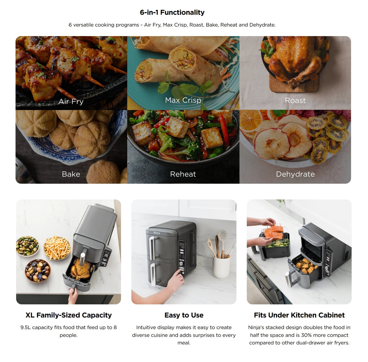 Ninja SL451SM | SL451 Double Stack XL Air Fryer 9.5L