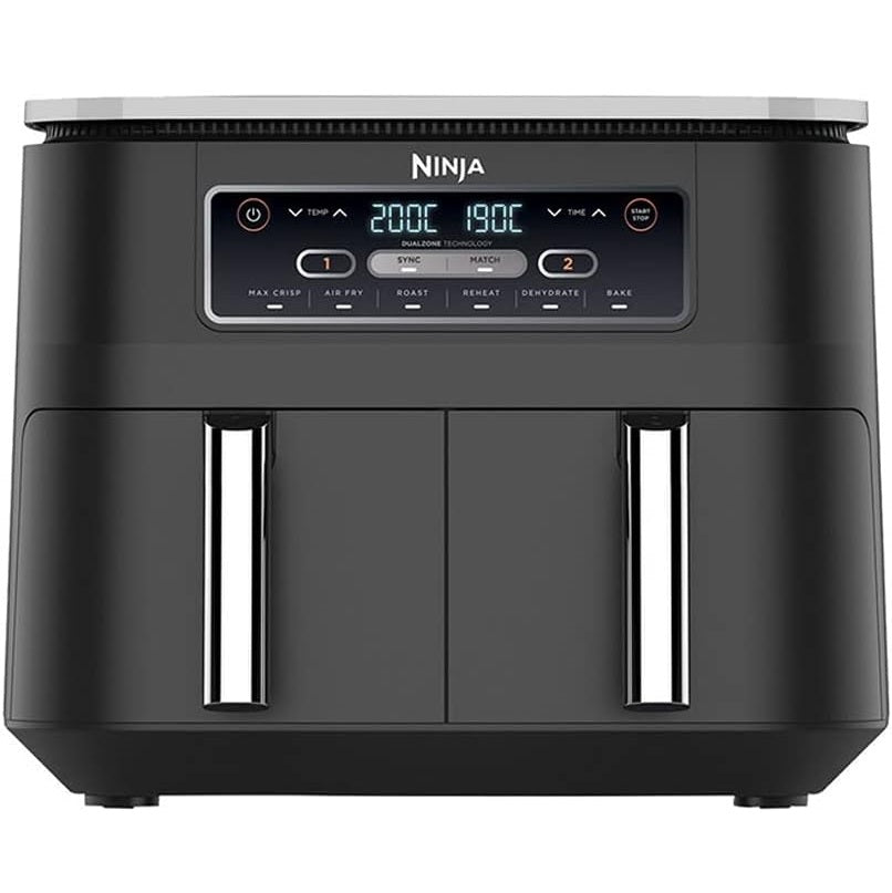 Ninja AF300 Foodi DualZone 6-in-1 Digital Air Fryer, 7.6L, No Oil, Crisp, Roast, Bake, Reheat, Dehydrate, Non-Stick