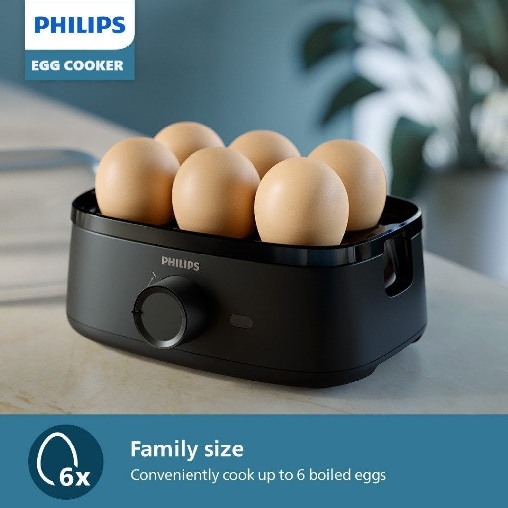Philips HD9137/91 Electric Egg Cooker 3000 Series , 400W, Poached, Soft, Medium, Hard Boil, 6 Eggs Capacity, Egg Piercer Accessories